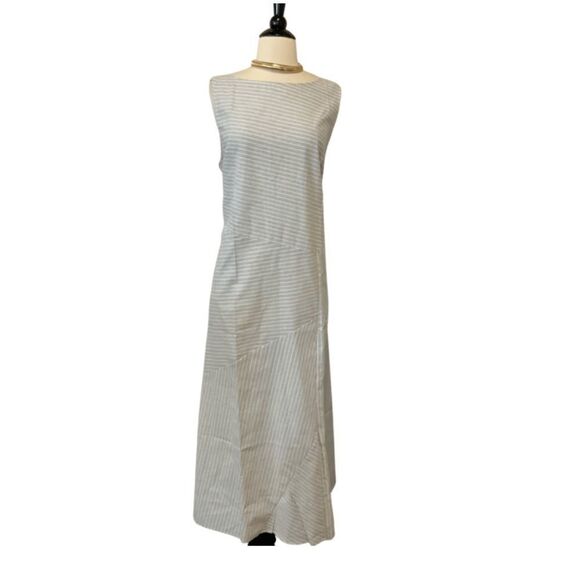 Mislook Women's Sleeveless Maxi Dress Gray Striped Lightweight 2XL - Picture 1 of 15